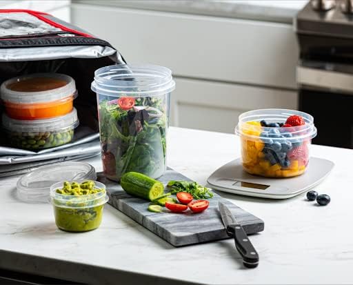 (16 Ounce 10 Pack) Clear Twist cap Containers with Screw on Lids Twist Top Food Storage Freezer Containers