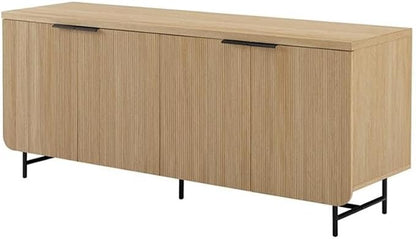Walker Edison Reema Fluted 4-Door Kitchen Sideboard Buffet Console, 69 Inch - Image 5