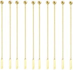 10 pcs Stainless Steel Coffee Beverage Stir Sticks Cocktail Stirrers Drink Swizzle Stick 7.4" Swizzle Stick Picks Tools Gold
