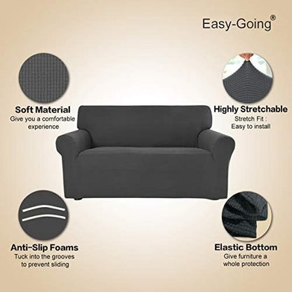 Easy-Going Stretch Oversized Sofa Couch Slipcover Washable Dark Gray | 1-Piece - Image 3