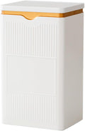 HAN SHENG Square Airtight Tea Tins - White, Food Storage Containers for Loose Tea, Coffee, Spices (5.9"x3.4"x2.8")