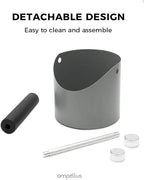 Espresso Knock Box, Large Capacity & Non-Slip Base Coffee Knock Box, Barista Tools, Espresso Machine Accessories (Gray-Small)