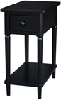 IC INTERNATIONAL CONCEPTS Solid Wood Narrow Side Table in Black by InternationalConcepts