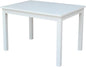 HomeStock Asian Aesthetics Table in Linen White, Made from Solid Parawood by Homestock