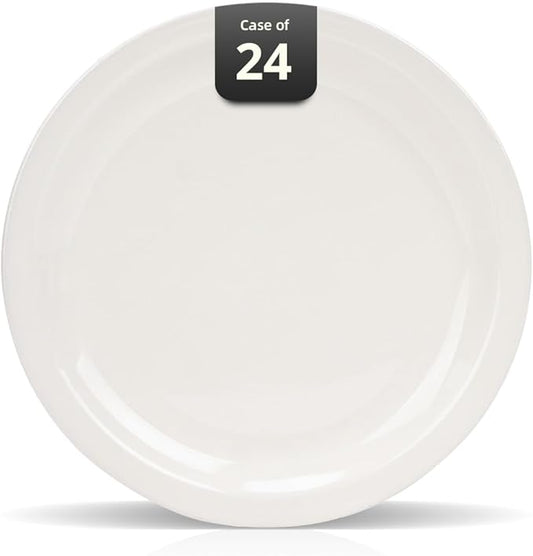 Stoneware Narrow Rim Commercial Grade Dinnerware America White, Plate 9 5/8", Case of 24