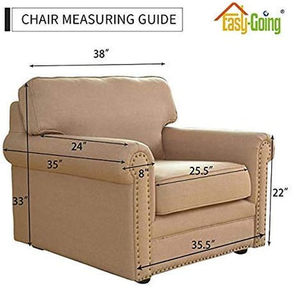 Easy-Going Reversible Couch Cover, Small Chair, Cyan/Ivory | Machine Washable - Image 8