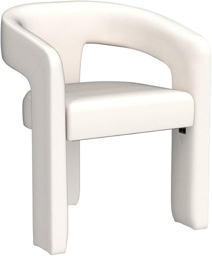 Modern Chenille Barrel Dining Chair Upholstered Fabric Dining Room Chair - Image 4