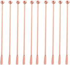 10 pcs Stainless Steel Coffee Beverage Stir Sticks Cocktail Stirrers Drink Swizzle Stick 7.4" Swizzle Stick Picks Tools Rose Gold