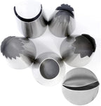 Extra Large Piping Tips Set for Cupcake Cake Decorating,6 Big Icing Tips with Round Star Rose Petal Ruffle Pastry Tips for Frosting