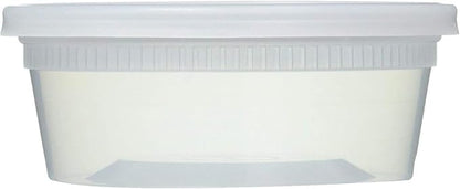 Mr Miracle 8OZ Deli Containers with Lids - 48 Pack of 8 oz Clear Airtight Reusable Plastic Food and Multi-Purpose Deli Containers - Microwave, Freezer, and Dishwasher Safe