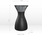 asobu Insulated Pour Over Coffee Maker (32 oz.) Double-Wall Vacuum, Stainless-Steel Filter and Take on the Go Carafe (Smoke)