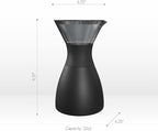 asobu Insulated Pour Over Coffee Maker (32 oz.) Double-Wall Vacuum, Stainless-Steel Filter and Take on the Go Carafe (Midnight Marble)