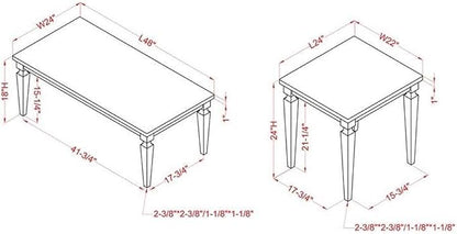 Bowery Hill 3-Piece Coffee Table Set, Antique White and Brown Finish, MDF and - Image 3