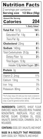 Nadel - NATURALLY DELICIOUS CARROT CAKE Slices, 16 Pack, Sweet Breads & Cakes Back to School lunch snack, breakfast bar