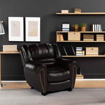 CANMOV Leather Recliner Chair, Classic and Traditional Manual Recliner Chair - Image 6
