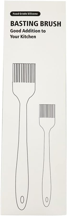 Silicone Basting Brush 2 Pcs Pastry Brush for Oil, BBQ, Grill, Sauce Baking Cooking, Dishwasher Safe (Black)