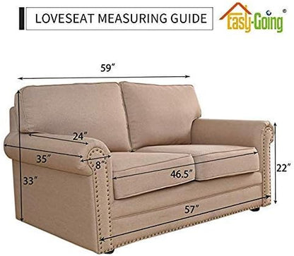Easy-Going Reversible Couch Cover, 2 Cushion Sofa, Light Gray/Ivory | Loveseat - Image 8