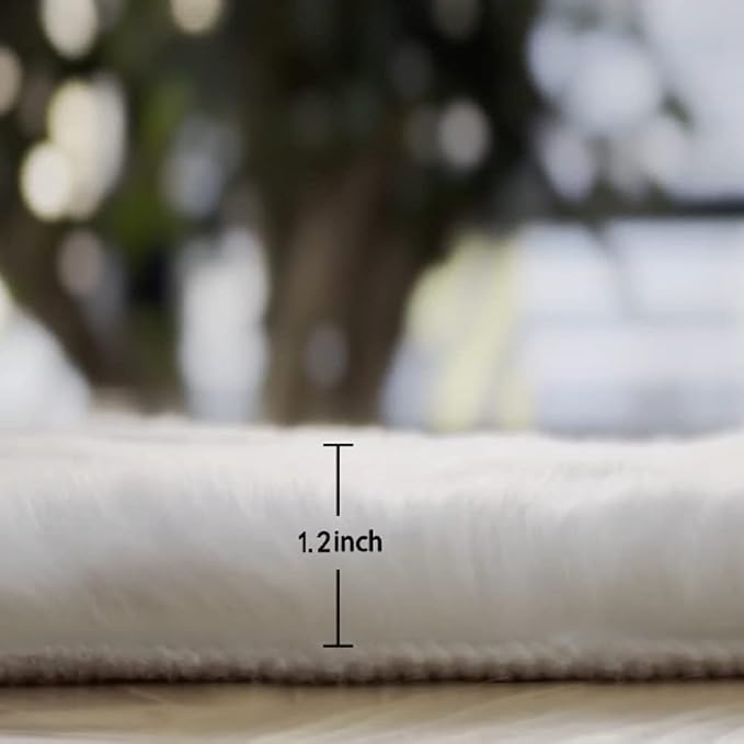 ORINOVA White Shag Round Rugs 8ft - Image 3