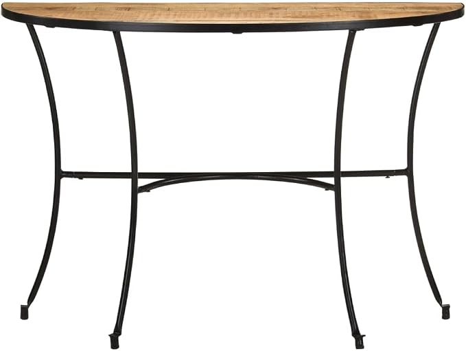 Half Circle Side Table 43.3x15.7x30.3 Inches Solid Mango Wood - Image 3