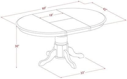 East West Furniture AVT-LWH-TP Avon Dining Room Table - Image 3