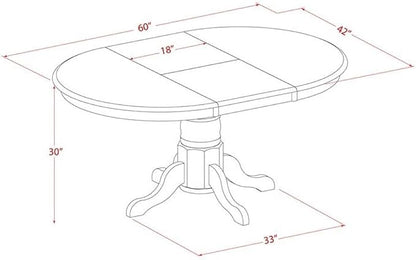 East West Furniture AVT-WHI-TP Avon Dining Table - Image 3