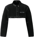 ANTAITHER Leather Welding Jacket with Open Back, Bib Apron with Cape Sleeve, Heat Flame Resistant Welder Coat