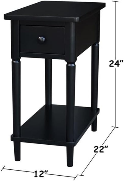 IC INTERNATIONAL CONCEPTS Solid Wood Narrow Side Table in Black - Image 3