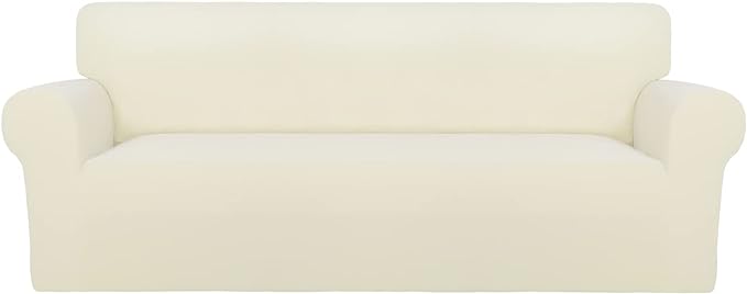 PureFit Stretch Couch Covers for Sofa Large Sofa Slipcovers Ivory | 1-Piece by PureFit