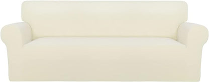 PureFit Stretch Couch Covers for Sofa Large Sofa Slipcovers Ivory | 1-Piece by PureFit