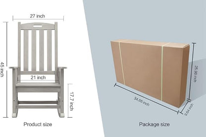 Psilvam Oversized Outdoor Rocking Chair Set of 2, Porch Rocker - Image 8