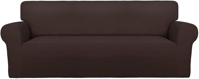 PureFit Stretch Couch Covers for Sofa Large Sofa Slipcovers Chocolate | 1-Piece by PureFit