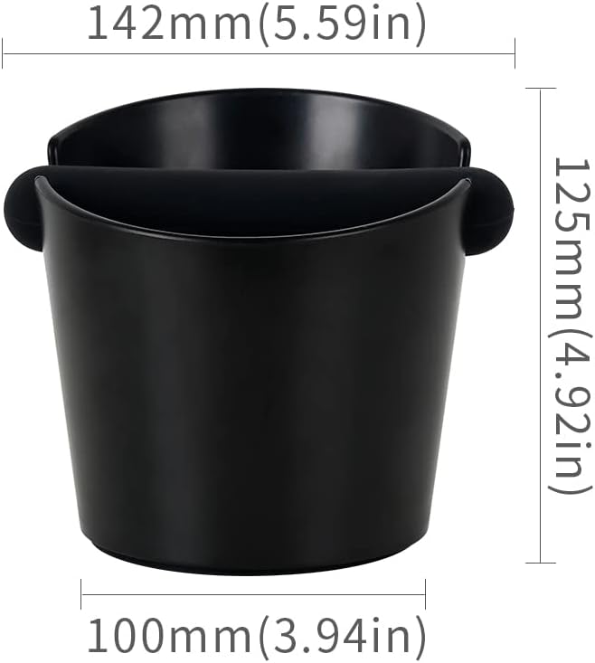watchget Coffee Knock Box - 4.8 Inch Shock-Absorbent Barista Style Espresso Dump Bin with Removable Knock Bar and Non-Slip Base, Durable Coffee Bin for Home and Cafe