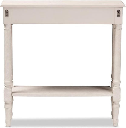 Baxton Studio Ariella Country Cottage Farmhouse Whitewashed 1-Drawer Console - Image 7