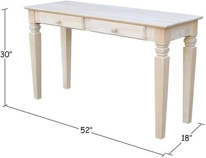 Java Console Table with 2 Drawers, Unfinished - Image 2