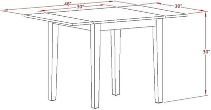 East West Furniture NDVA3-OAK-C 3 Piece Dining Room Furniture Set Contains a - Image 5
