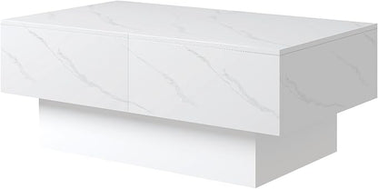 White Marble Modern Coffee Table - Image 8