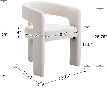 RIVOVA Modern Barrel Dining Chairs Set of 3, Velvet Upholstered Accent Side - Image 2