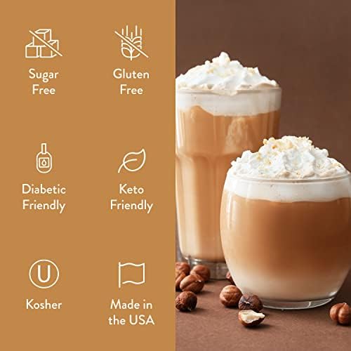 Jordan's Skinny Syrups, Hazelnut Coffee Syrup, Sugar Free, 25.4 Ounces (Pack of 2), Zero Calorie Drink Flavoring & Mixes