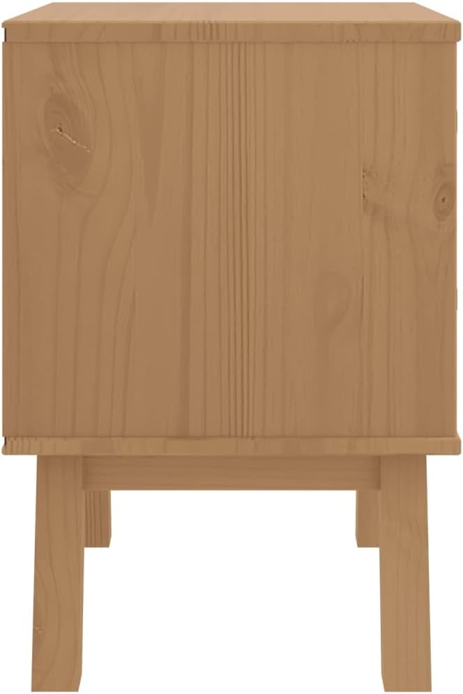 Scandinavian Style Bedside Cabinet in White and Brown - Image 8