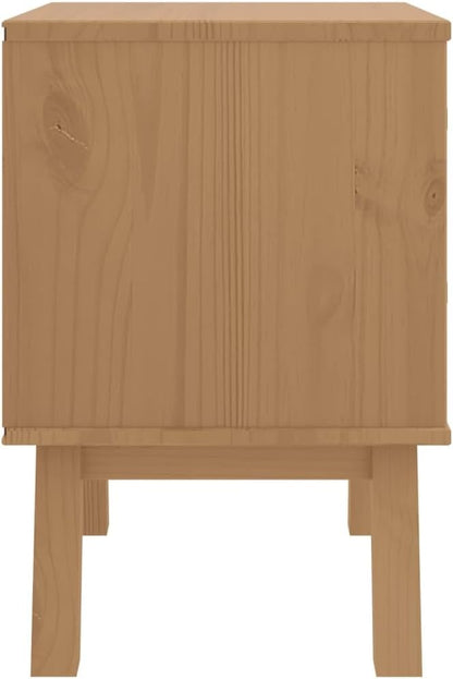 Scandinavian Style Bedside Cabinet in White and Brown - Image 8