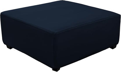Super Stretch 40x40x15 inch Square Ottoman Cover- Soft Form Fit Ottoman Cover by UOIJAY