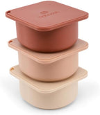 Babadoh Pizza Dough Proofing Silicone Containers with Lids | Pizza Making Accessories | Set of 3 | Multi Spice (1 Sesame, 1 Scallop, 1 Nduja) | Original Size (make 12" Pizzas)
