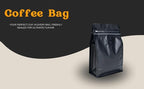 Premium Coffee Bags with Valve (100 pcs, 16 oz) Standing Coffee Beans Storage Bags, Reusable Heat Sealable Side Zipper Pouches, Eco-Friendly Packaging, Perfect for Home and Office - Black
