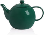 Sweejar Porcelain Teapot with Removable Stainless Steel Infuser,Microwave & Dishwasher Safe Tea Pots for Loose Tea,Tea Infuser Pots for Chrismas Women Gift (40oz Jade)