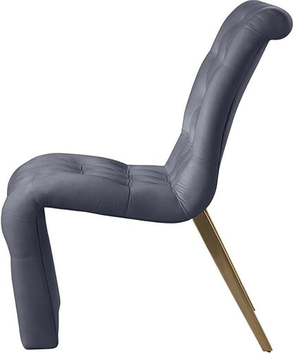 Meridian Furniture 920Grey-C Curve Collection Modern | Contemporary Velvet - Image 6