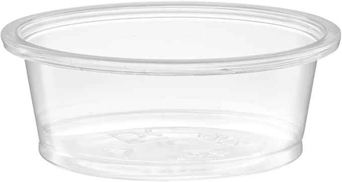 {1.5 oz,200 Cups} Clear Diposable Plastic Portion Cups No Lids, Small Mini Containers For Portion Controll, Jello Shots, Meal Prep, Sauce Cups, Slime, Crafts, Disposable Souffle Cups & Much more