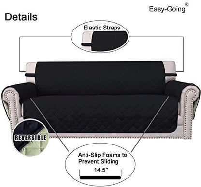 Easy-Going Reversible Couch Cover, 4 Seater Sofa, Washable Slipcover - Image 3