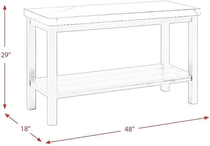 Picket House Furnishings Evie Wood Frame & Marble Top Console Table-White/Black - Image 3