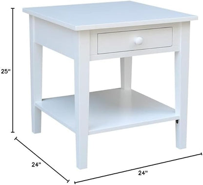 IC INTERNATIONAL CONCEPTS Spencer White Wood End Table in White - Image 3