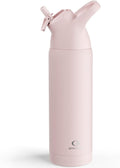 Insulated Water Bottle with Straw - Encool Stainless Steel Water Bottle, Reusable Leakproof and BPA-Free for Sports, Travel, Cold for 24 Hours, 24 oz, Cotton Candy